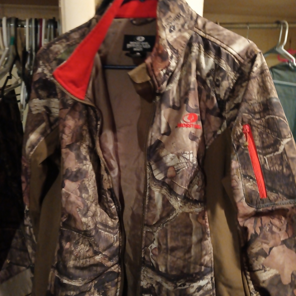 Mossy Oak Camo Jacket with Red Accents
